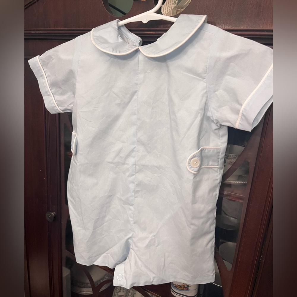 Remember Nguyen Light Blue Short Sleeve Williams Romper